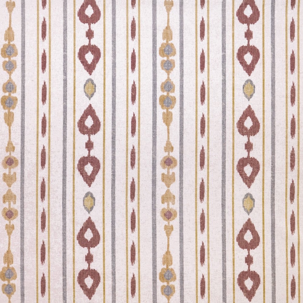 Tela Lino Coordinado Ikat Bali Mostaza