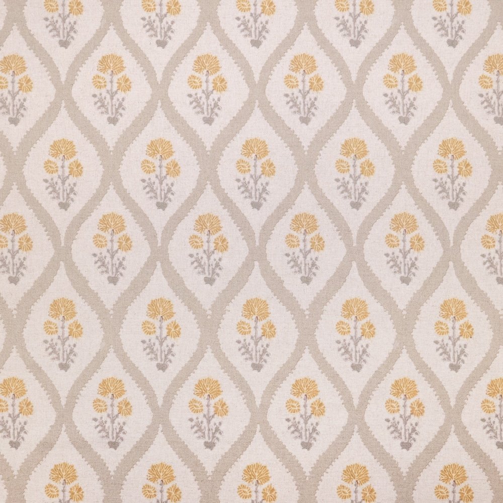 Tela Lino Flor Hemera Amarilla