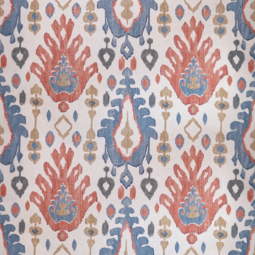Tela Lino Ikat Bali Azul